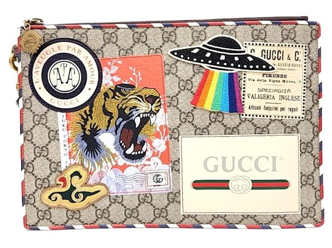 Gucci  Supreme Clutch (473915) Multiple colors Beige  ref.1289288