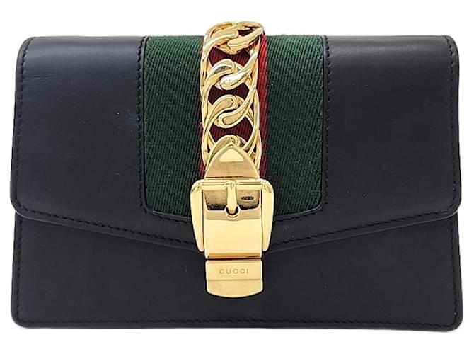 Gucci  Sylvie Mini Crossbody Bag (494646) Black  ref.1289300