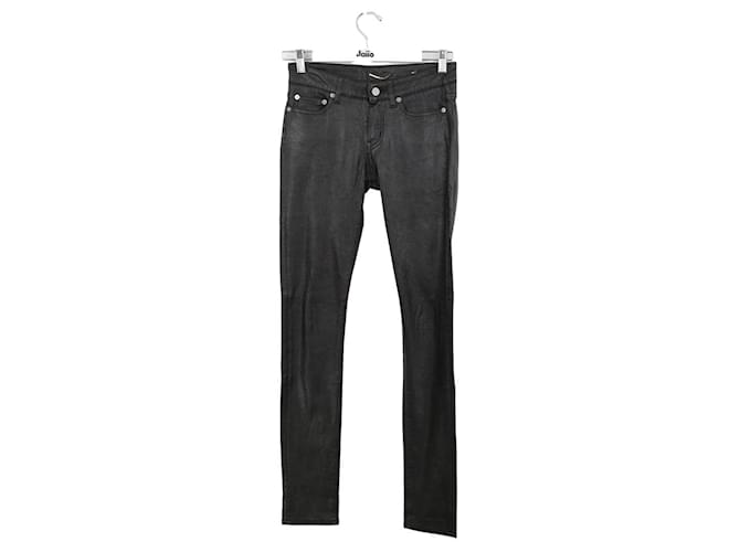 Saint Laurent Pantalones ajustados de algodón Negro  ref.1289317