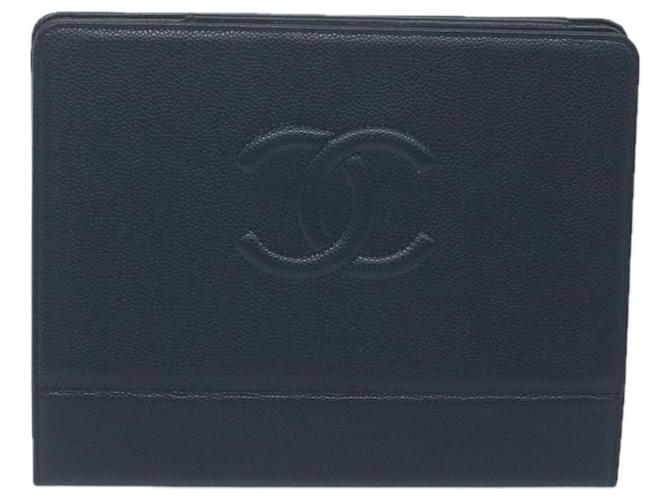Chanel Navy blue Leather  ref.1289349