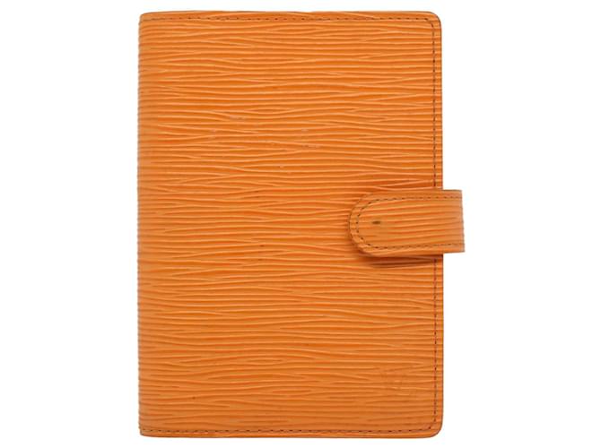 Louis Vuitton Agenda Cover Orange Leder  ref.1289408