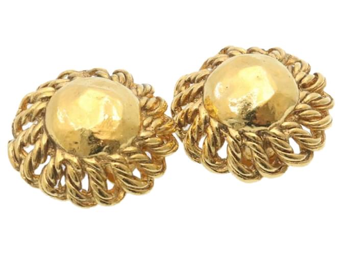 Chanel boucles d'oreilles Golden Metal  ref.1289417