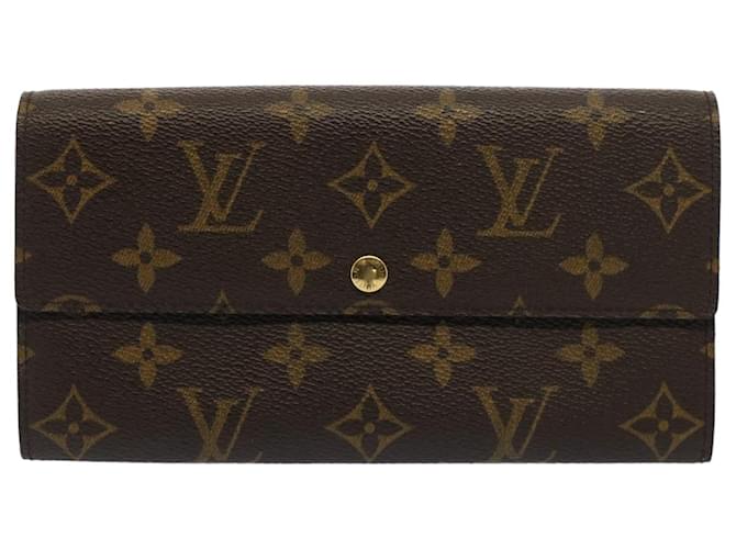 Louis Vuitton Porte-monnaie et porte- carte Brown Cloth  ref.1289487