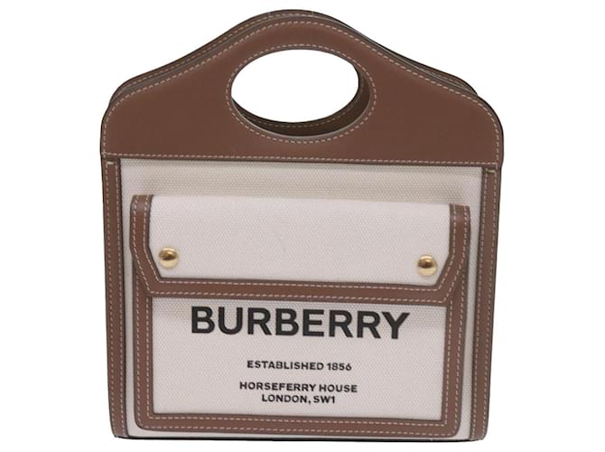 Burberry Mini-Taschentasche Braun Leinwand  ref.1289517