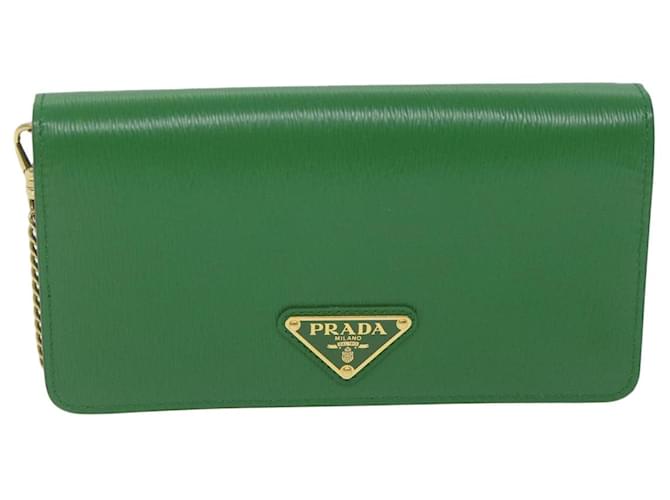 Prada Vitello move keychain Green Leather  ref.1289941