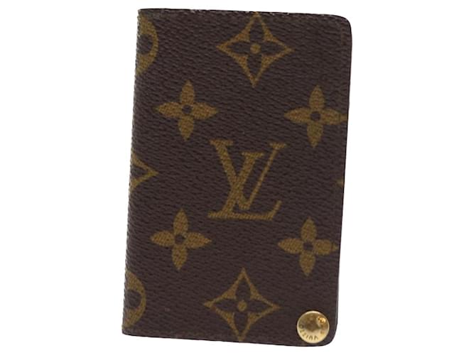Louis Vuitton Porte carte crédit Pression Marrom Lona  ref.1290062