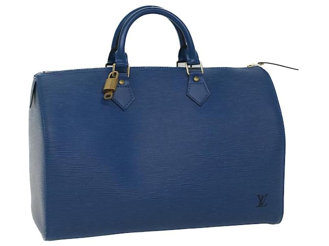 Louis Vuitton Speedy 35 Blue Leather  ref.1290143
