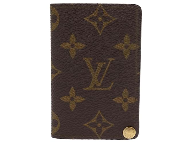 Louis Vuitton Porte carte crédit Pression Marrom Lona  ref.1290264