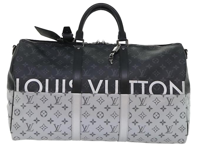 Louis Vuitton Keepall Bandouliere 50 Preto Lona  ref.1290299