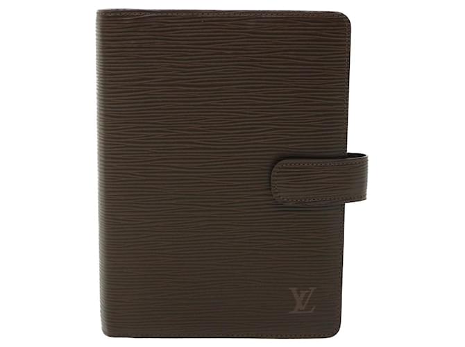 Louis Vuitton Agenda Cover Braun Leder  ref.1290467