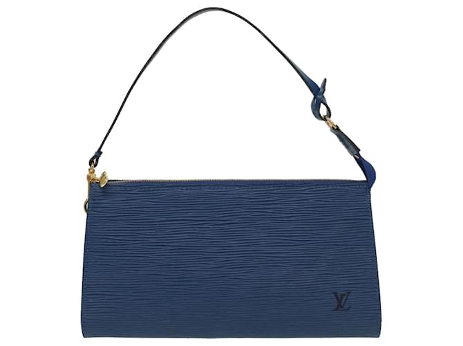 Louis Vuitton Pochette Accessoire Azul Couro  ref.1290557