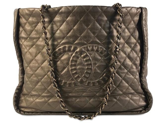 Brown Chanel CC Quilted Calfskin Istanbul Tote Leather  ref.1290736