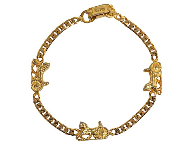 Céline Gold Celine Horse Carriage Chain Bracelet Golden Metal  ref.1290744