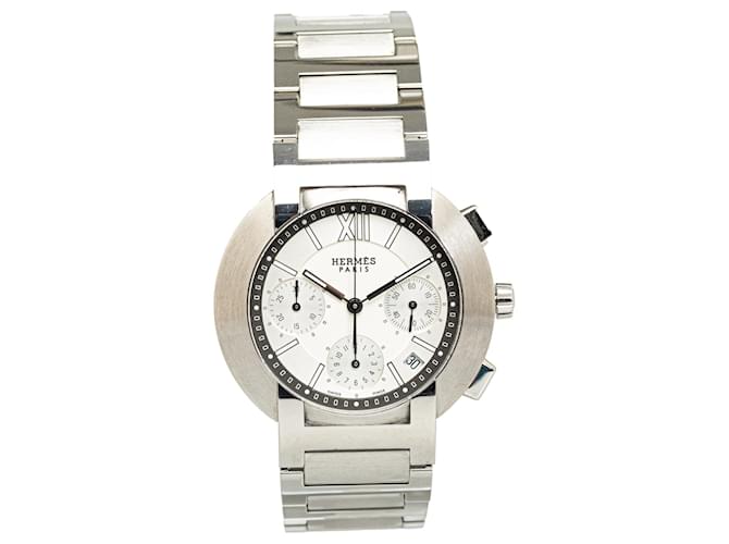 Hermès Reloj Hermes plateado de cuarzo y acero inoxidable Nomade Plata  ref.1290753