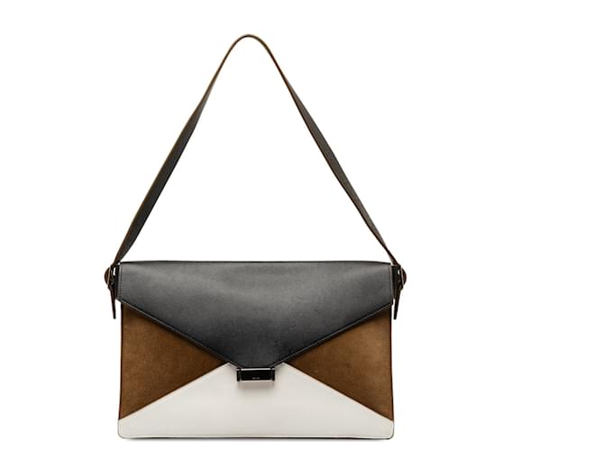 Céline Black Celine Tricolor Diamond Shoulder Bag Leather  ref.1290765