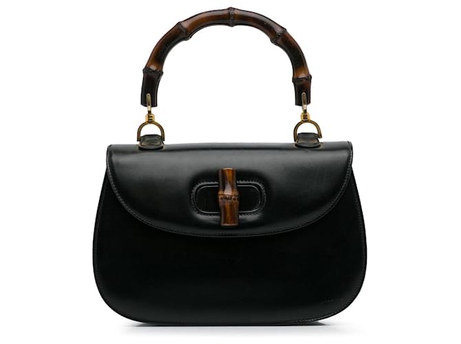 Black Gucci Bamboo Night Handbag Leather  ref.1290767