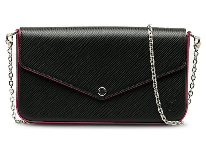 Bolso bandolera Louis Vuitton Epi Pochette Felicie negro Cuero  ref.1290771
