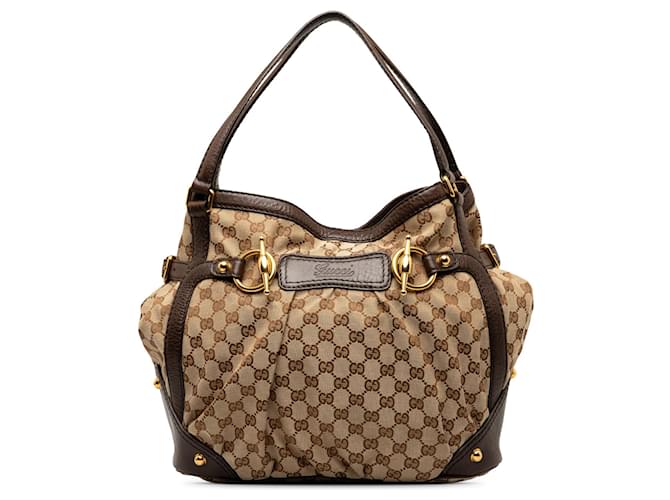 Brown Gucci GG Canvas Jockey Shoulder Bag Cloth  ref.1290780