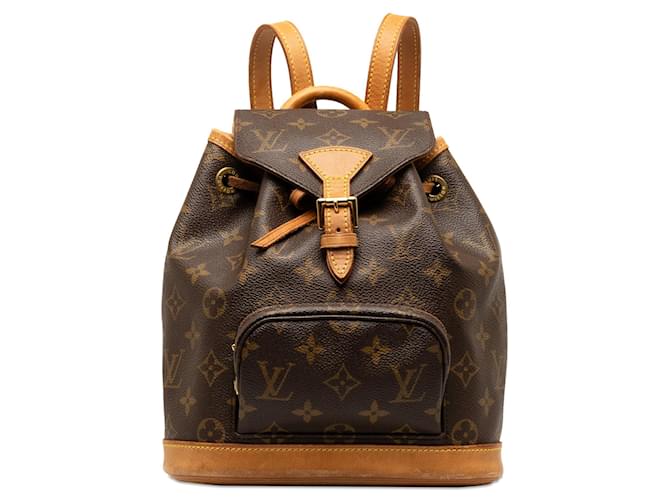 Brown Louis Vuitton Monogram Montsouris MM Backpack Leather  ref.1290788