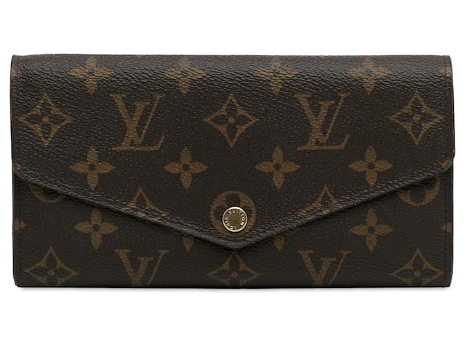 Braune Louis Vuitton-Monogramm-Portefeuille-Sarah-Geldbörse Leinwand  ref.1290792