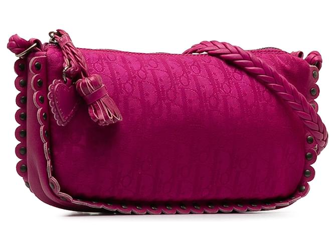 Bolsa crossbody étnica rosa Dior oblíqua Lona  ref.1290795