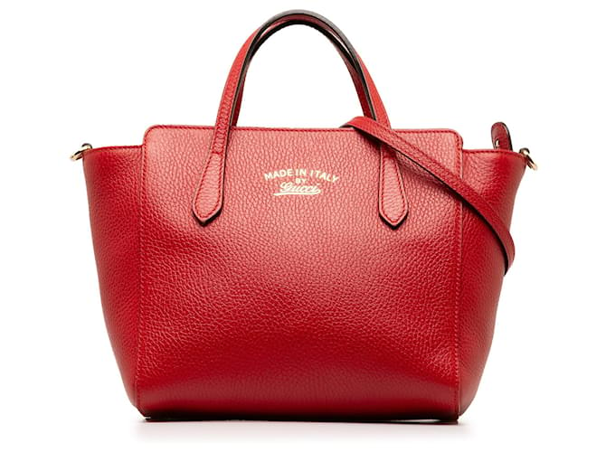 Cartable rouge Gucci Mini Swing Cuir  ref.1290796