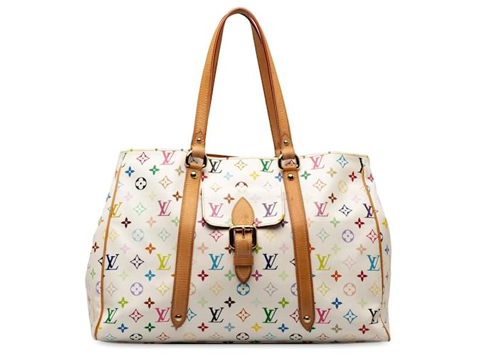 White Louis Vuitton Monogram Multicolore Aurelia MM Shoulder Bag Leather  ref.1290798