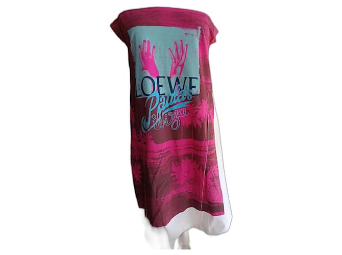 Loewe Kleider Pink Weiß Baumwolle  ref.1290845
