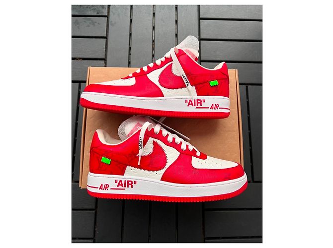 Autre Marque Nike Air Force 1 Low Rote Ledersneaker