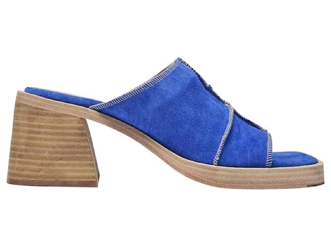 Autre Marque Mildred Slides in Blue Canvas Leather  ref.1290890