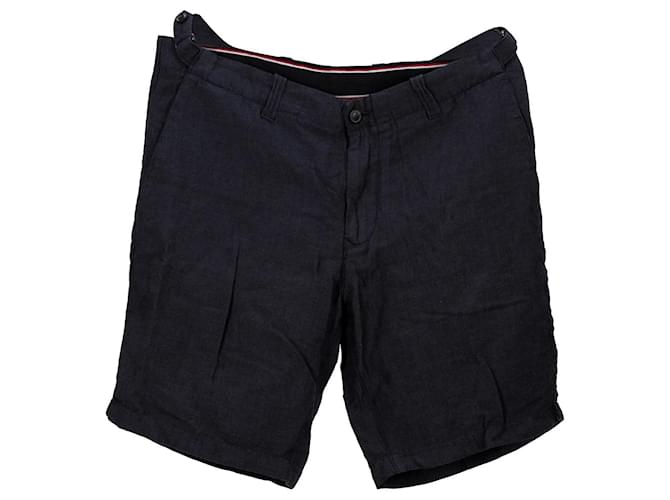 Tommy Hilfiger Mens Adjustable Waist Shorts Navy blue Linen  ref.1290898