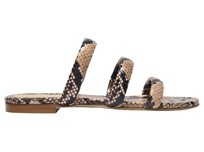 Aeyde Sandalen „Chrissy“ aus natürlichem Leder mit Schlangenmuster  ref.1290902