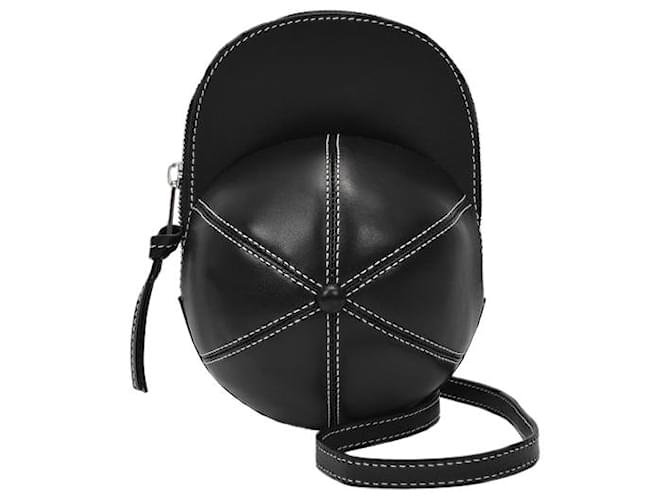JW Anderson Midi Cap Bag in Black Grained Leather Pony-style calfskin  ref.1290914