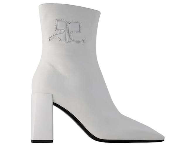 Heritage Ankle Boots - Courreges - Leather - Heritage White Pony-style calfskin  ref.1290920
