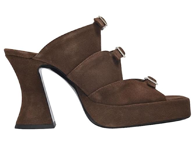 By Far Chaka Sandals in Brown Suede Leather  ref.1290944