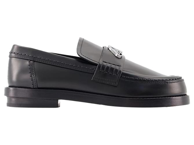 Seal Loafers - Alexander McQueen - Leather - Black/Argenté Pony-style calfskin  ref.1290950