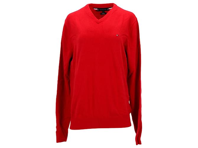 Tommy Hilfiger Mens Regular Fit Jumper Red Cotton  ref.1290976