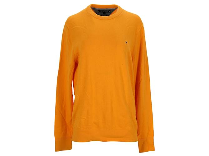 Suéter masculino Tommy Hilfiger Pima Cotton Cashmere com gola redonda em algodão amarelo  ref.1290985