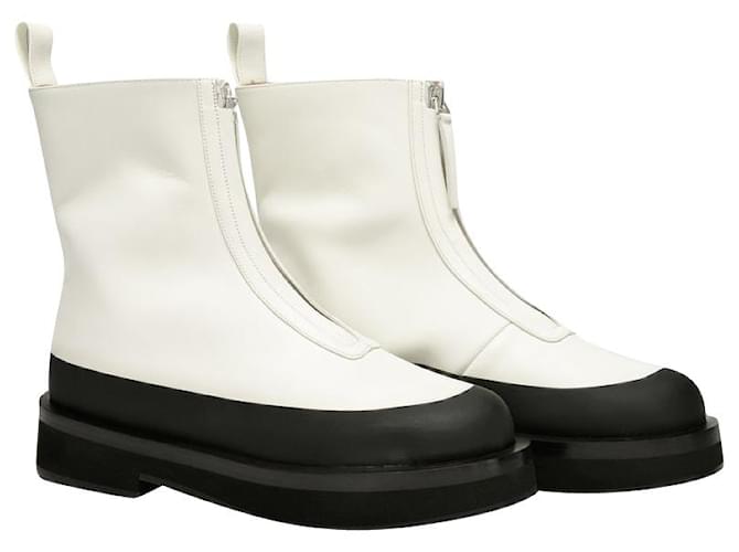 Autre Marque Malmok Ankle Boots in White Leather  ref.1290995