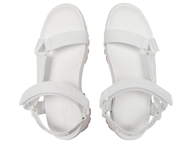 Stella Mc Cartney Trace Sandalen aus weißem Leder  ref.1290997