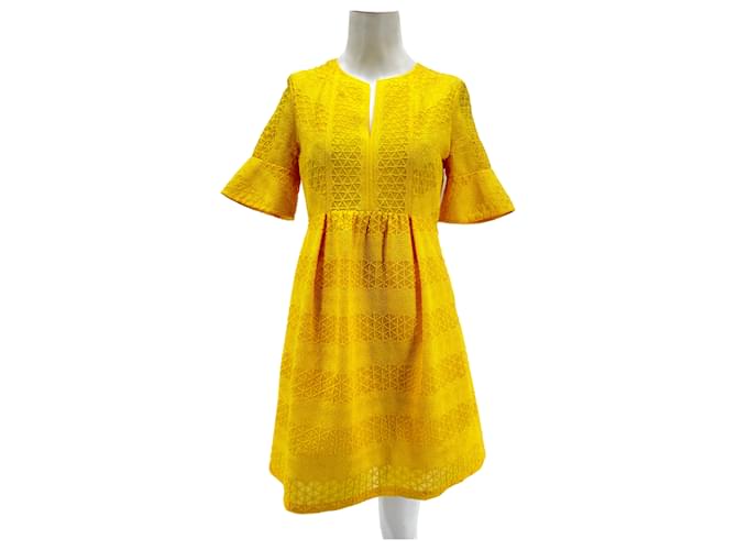 SANDRO  Dresses T.fr 38 polyester Yellow  ref.1291036