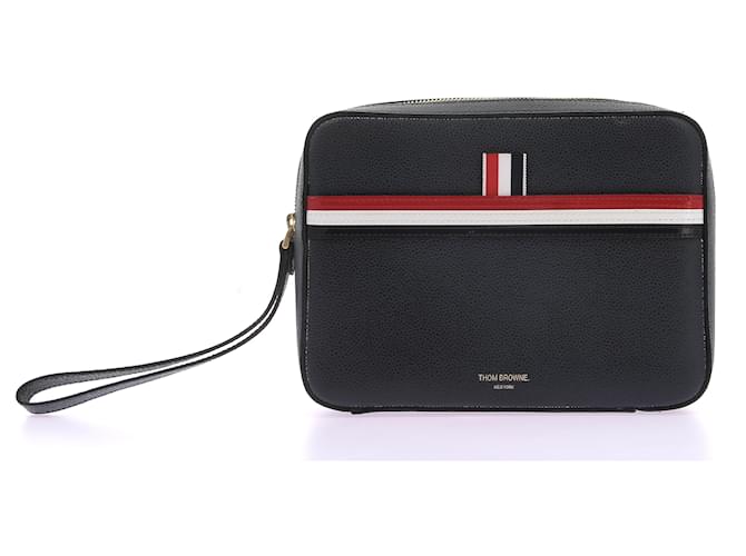 THOM BROWNE  Clutch bags T.  leather Navy blue  ref.1291048