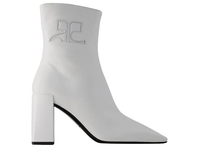 Heritage Ankle Boots - Courreges - Leather - Heritage White Pony-style calfskin  ref.1291080