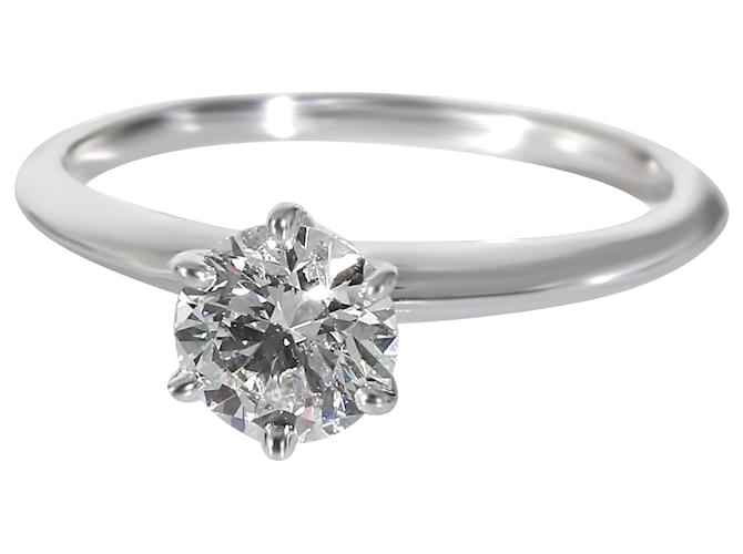 TIFFANY & CO. Anel de noivado solitário de diamante em platina G VVS2 0.9 ctw Prata Metálico Metal  ref.1291125