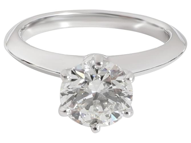 TIFFANY & CO. Bague de fiançailles solitaire diamant en platine H VS2 1.39 ct Métal Argenté Métallisé  ref.1291126