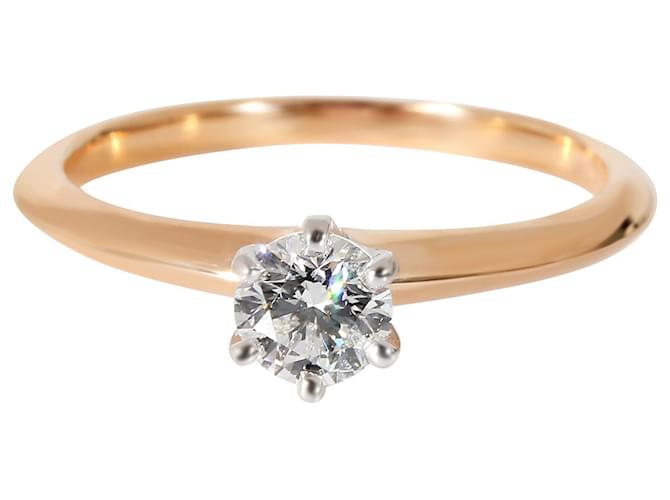 TIFFANY & CO. Anello di fidanzamento con diamante dentro 18k oro rosa/Platino F SE 0.3 ctw Metallico Metallo  ref.1291145