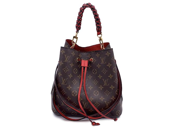 Louis Vuitton Red Monogram NéoNoé Bucket Shoulder Bag M44021 Brown Cloth  ref.1291191
