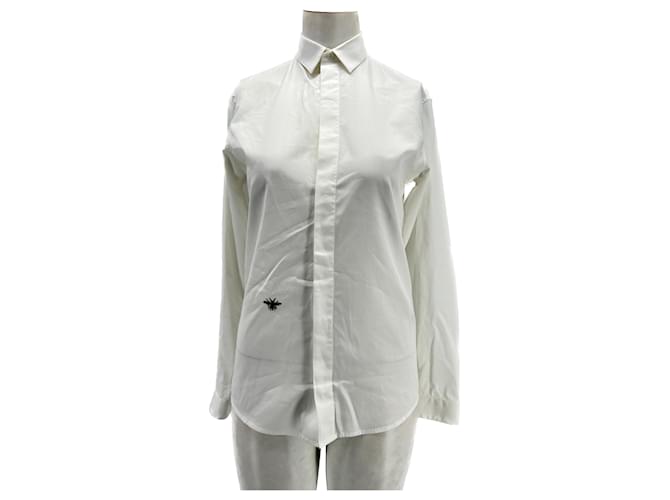 DIOR Chemises T.UE (tour de cou / collier) 37 cotton Coton Blanc  ref.1291220