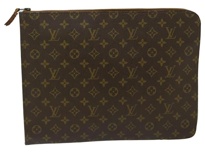 Louis Vuitton Poche Dokument Braun Leinwand  ref.1291295