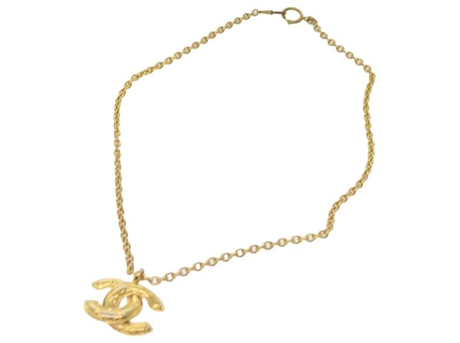 Timeless Chanel Logo CC Dourado Metal  ref.1291351